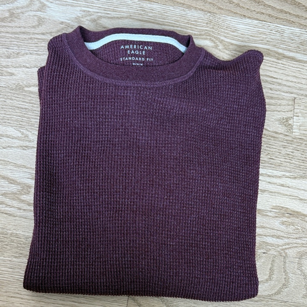 American Eagle Outfitters Men's Crewneck Sweater - Burgundy